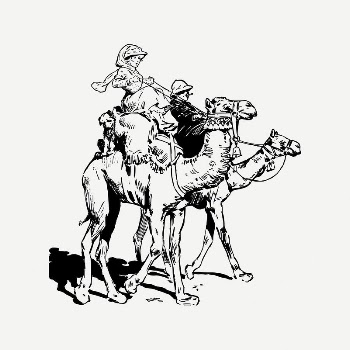 Camel riders clipart, vintage animal | Free PSD Illustration - rawpixel