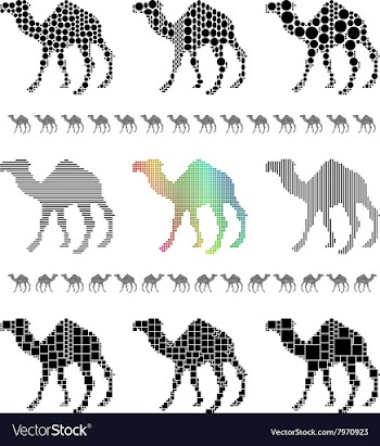 Camel Silhouette Set vector image