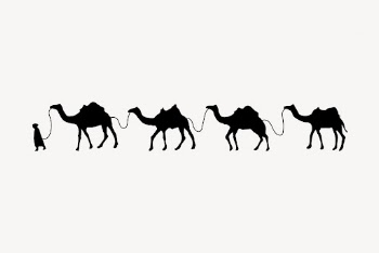 Camel train silhouette border, animal | Free Vector - rawpixel
