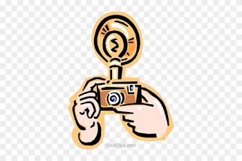 Camera Being Used Royalty Free Vector Clip Art Illustration - Animated Clip Art For Photography