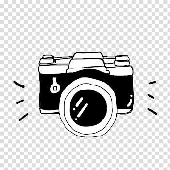 Camera Cartoon Black and white, Black Camera Soda Suta, black and white DSLR camera sketch transparent background PNG clipart