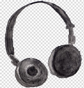Camera Drawing Headphones Watercolor painting, Hand-painted headphones transparent background PNG clipart