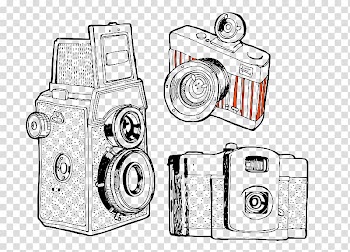 Camera Drawing , Hollow line digital camera transparent background PNG clipart