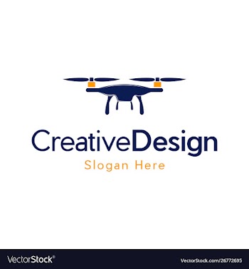 Camera drone flying creative modern logo vector image