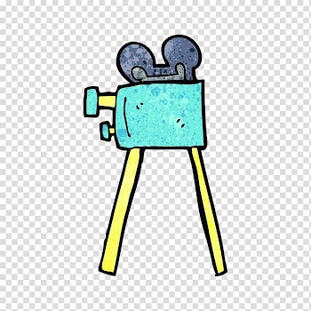 Camera Operator Caricature Illustration, Hand painted color projector transparent background PNG clipart