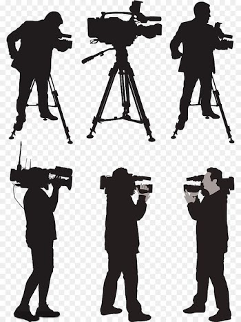 Camera Operator News Silhouette Illustration - Camera reporter silhouette 
