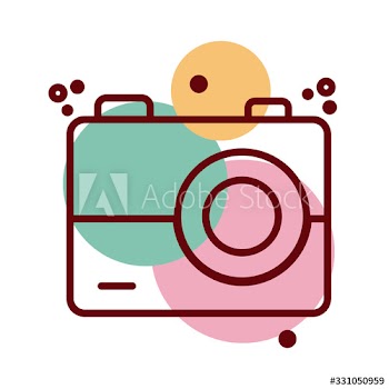 camera photographic line and color style icon