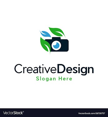 Camera pixel naturally creative modern logo vector image