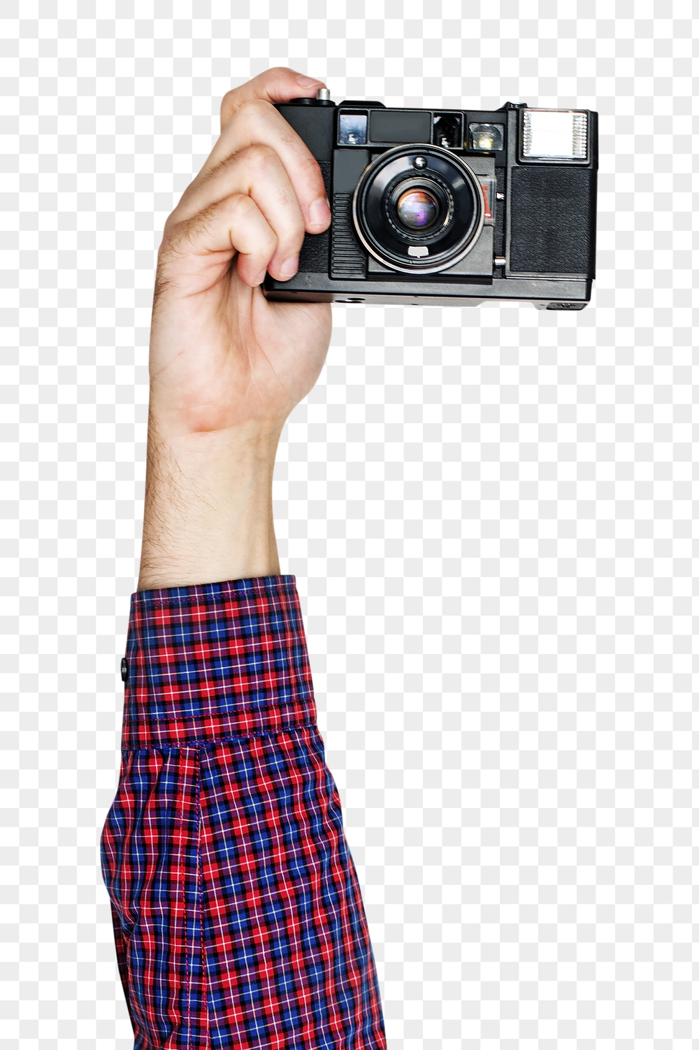 Camera png in hand sticker | Free PNG - rawpixel