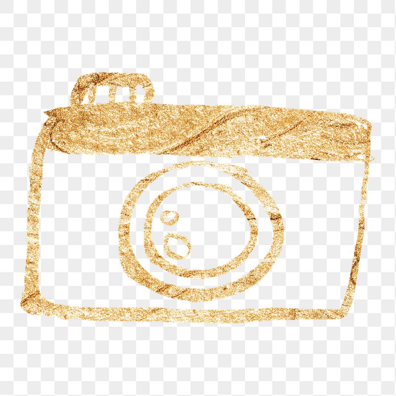 Camera png sticker, gold glittery | Free PNG Illustration - rawpixel