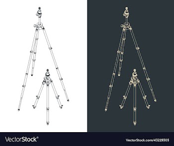 camera tripod isometric drawings