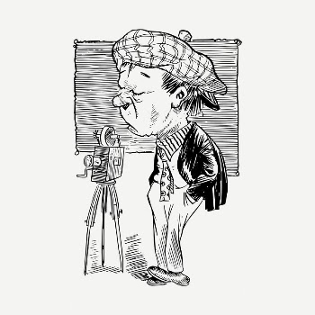 Cameraman caricature drawing, vintage illustration | Free PSD - rawpixel
