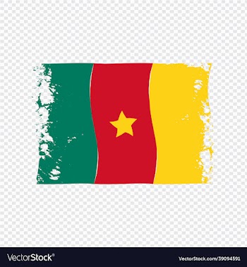 cameroon flag transparent watercolor painted brush