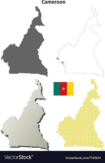 Cameroon outline map set vector image