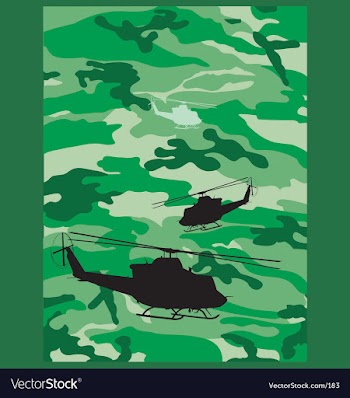 Camouflage helicopter vector image