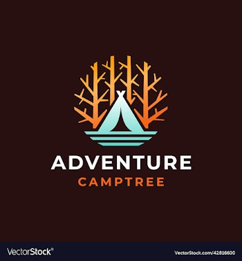 camp and tree adventure logo design