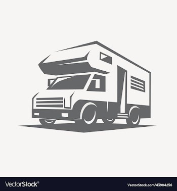 camper van stylized symbol of journey truck