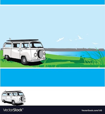 Campervan tour vector image
