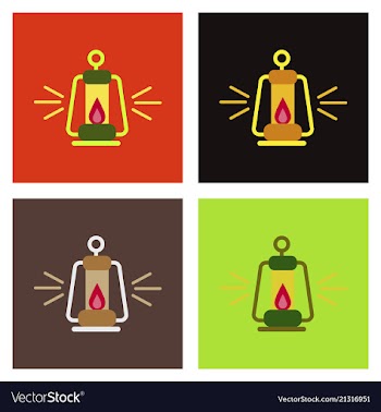 Camping lantern icon camp lamp lamp icon vector image