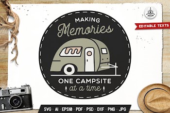 Camping Memories Badge Vector Retro Graphic Logo SVG PNG