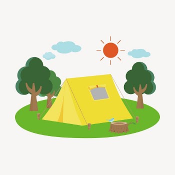 Camping site collage element, travel | Free PSD - rawpixel