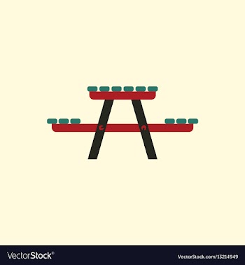 Camping table wooden park bench vector image