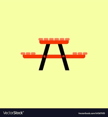 Camping table wooden park bench vector image