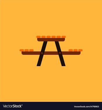 Camping table wooden park bench vector image