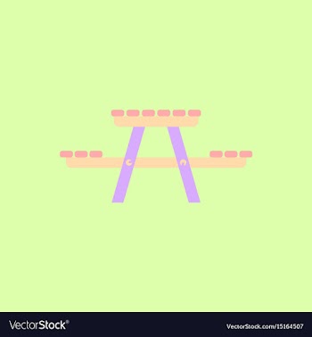 Camping table wooden park bench vector image