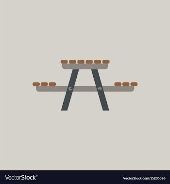 Camping table wooden park bench vector image