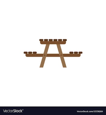 Camping table wooden park bench vector image