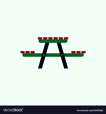 Camping table wooden park bench vector image