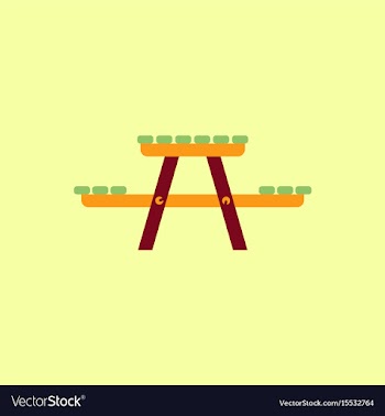 Camping table wooden park bench vector image