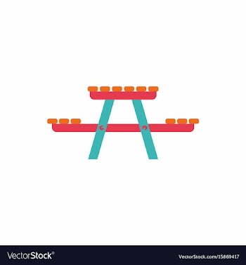 Camping table wooden park bench vector image