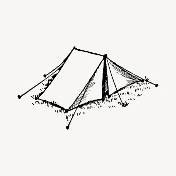 Camping tent  clipart, vintage | Free Vector - rawpixel