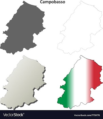 Campobasso blank detailed outline map set vector image