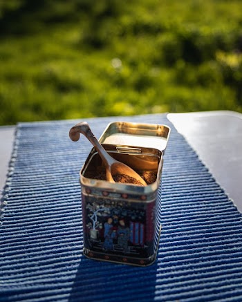 Can in a Blue Surface Close-up Photography