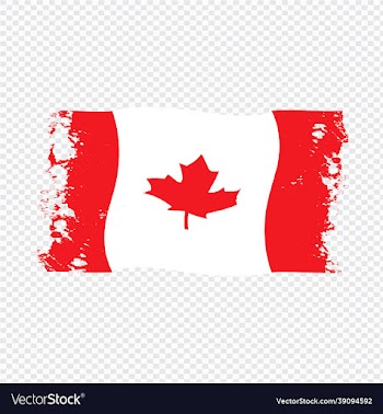 canada flag transparent watercolor painted brush