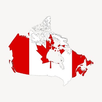 Canada map flag clipart, geography | Free Vector - rawpixel