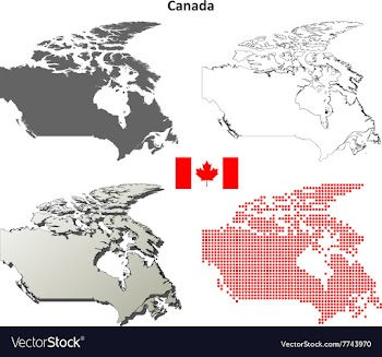 Canada outline map set vector image