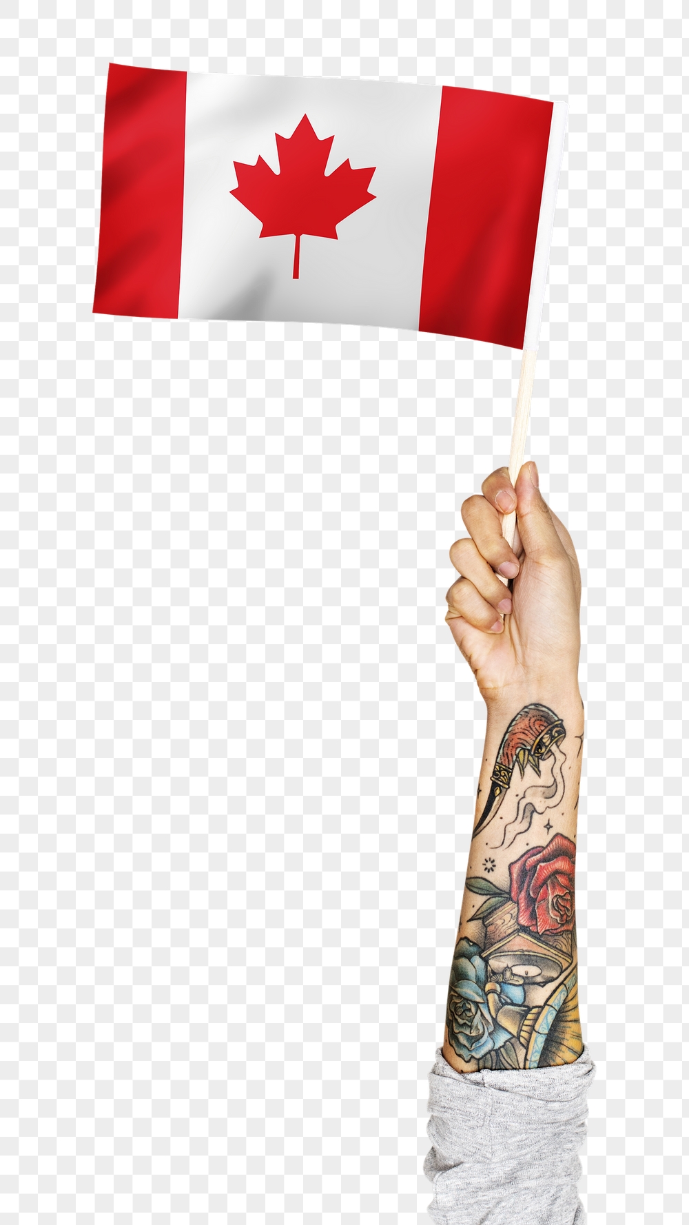 Canada's flag png in tattooed | Free PNG - rawpixel