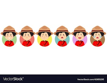 canadian avatar with various expression