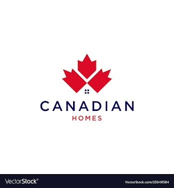 Canadian house home mortgage logo icon vector image