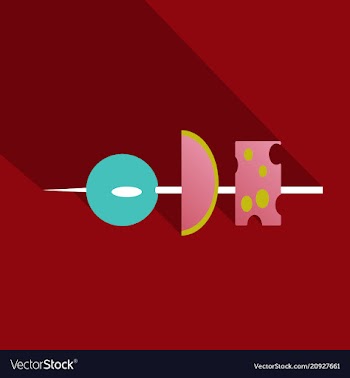 Canape tapas with cheese and olive line icon vector image