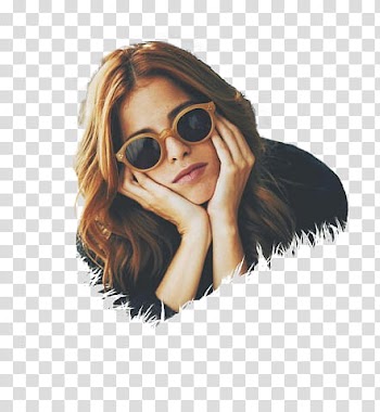 Cande Molfese, woman wearing brown framed sunglasse transparent background PNG clipart