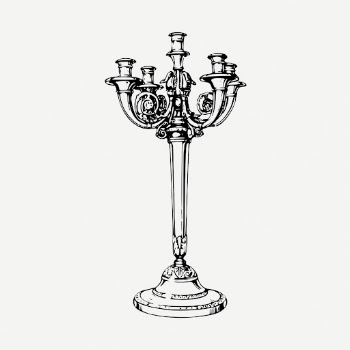 Candelabra drawing, centerpiece vintage illustration | Free PSD - rawpixel