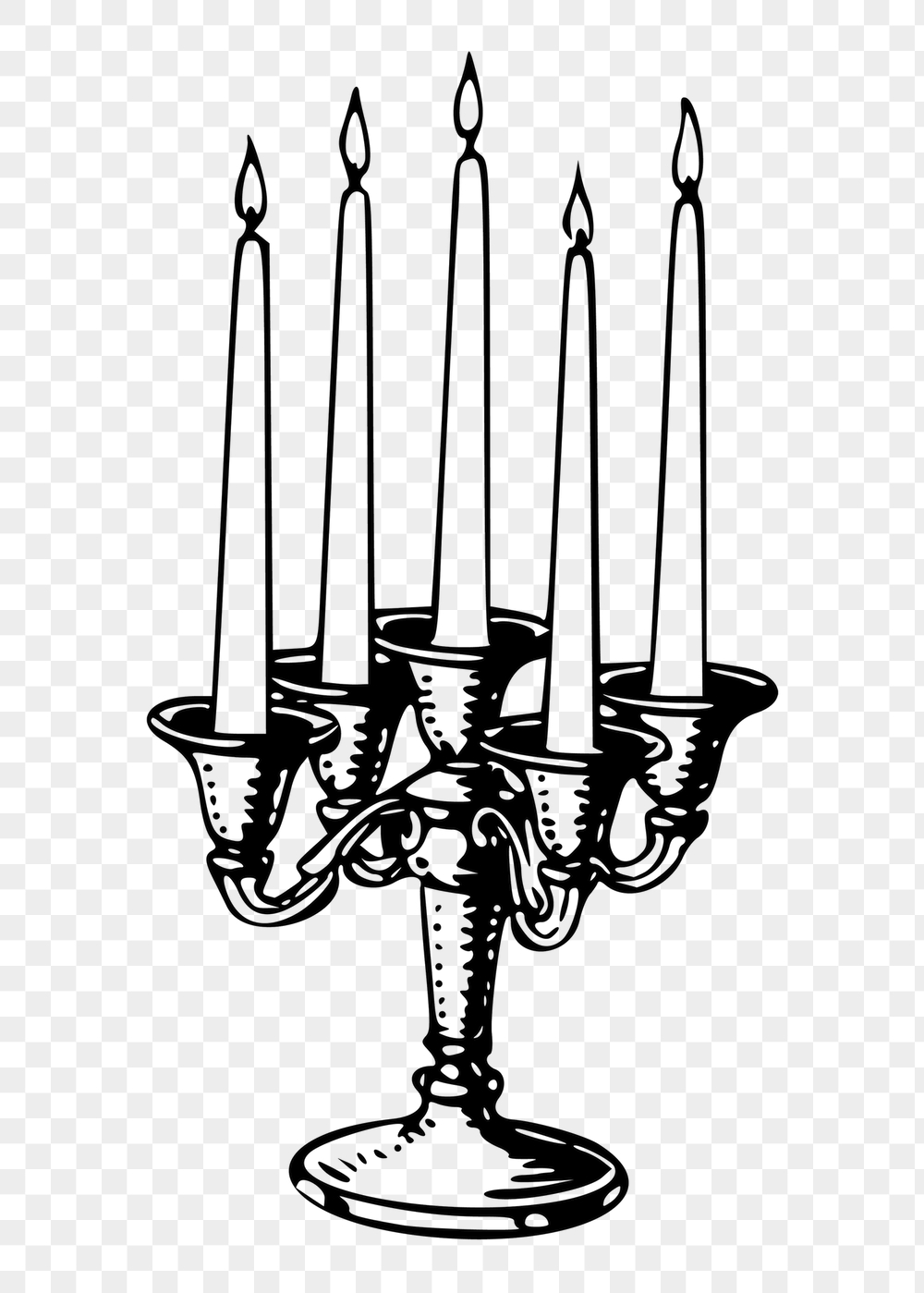 Candelabra png sticker, vintage decoration | Free PNG - rawpixel
