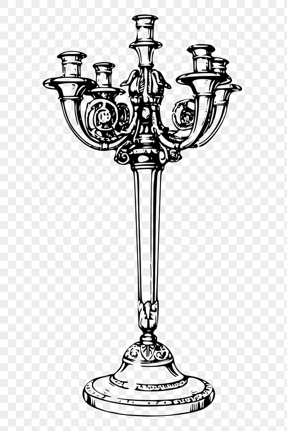 Candelabra png sticker, vintage decoration | Free PNG - rawpixel