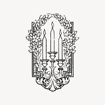 Candelabrum clipart, drawing illustration vector. | Free Vector Illustration - rawpixel