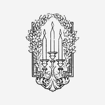 Candelabrum collage element, vintage illustration | Free PSD Illustration - rawpixel